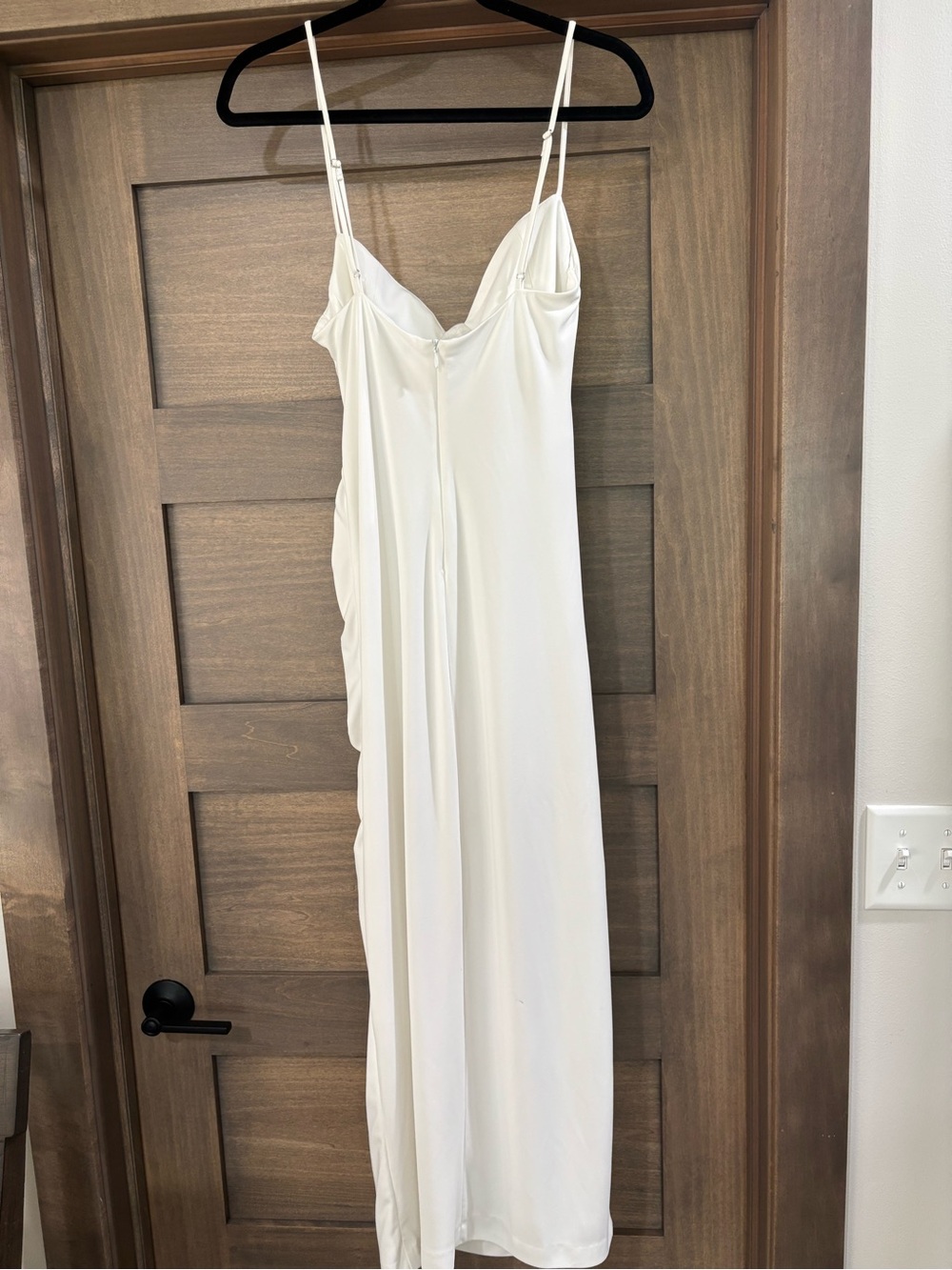 Zara White Cowl Neck Ruched Maxi Dress - Picture 3 of 4
